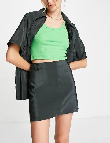 Fusta Top Shop, gri Gri