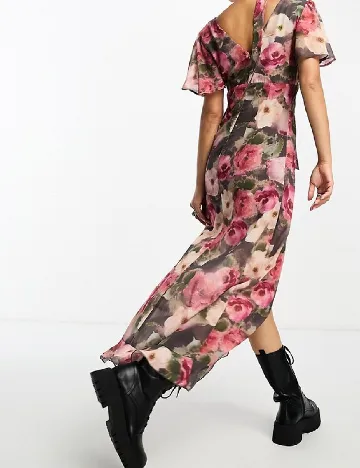 Rochie lunga Sisters of the tribe, floral print Floral print