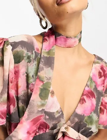 Rochie lunga Sisters of the tribe, floral print Floral print