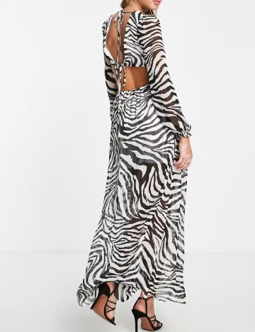 Rochie lunga Miss Selfridge, animal print