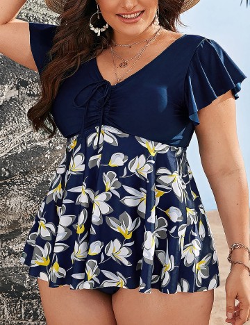 Costum de baie SHEIN CURVE, albastru