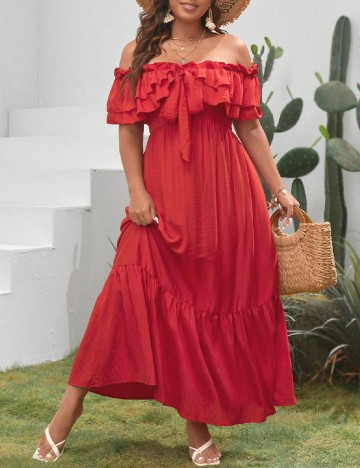 Rochie lunga SHEIN CURVE, rosu
