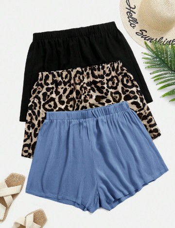 Set Pantaloni scurti 3 perechi SHEIN CURVE, mix culori