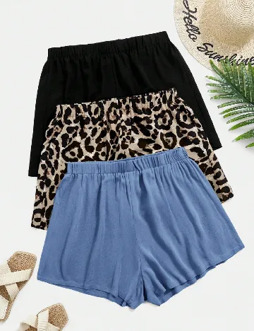 Set Pantaloni scurti 3 perechi SHEIN CURVE, mix culori Mix culori
