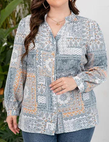 Camasa SHEIN CURVE, albastru Albastru