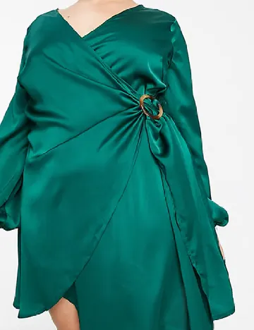 Rochie scurta Urban Threads Plus Size, verde Verde