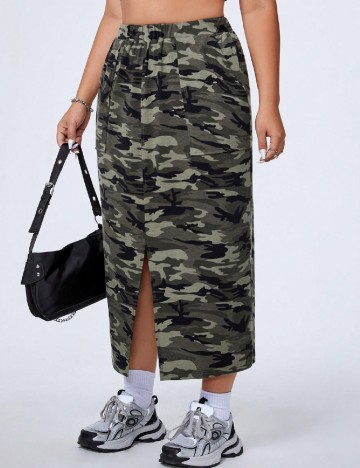Fusta SHEIN CURVE, verde