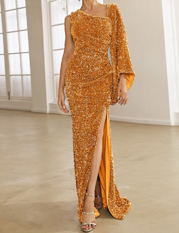 Rochie lunga Miss ord, portocaliu