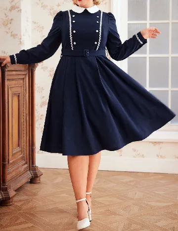 Rochie medie SHEIN CURVE, bleumarin Albastru
