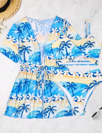 Compleu De Plaja Shein Kids, albastru