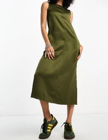 Rochie medie COLLUSION, kaki Verde
