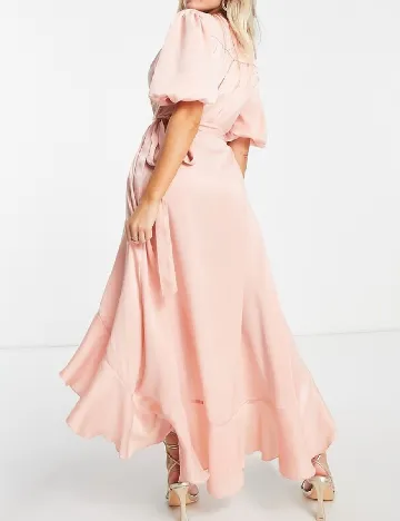 Rochie lunga Flounce London, roz Roz