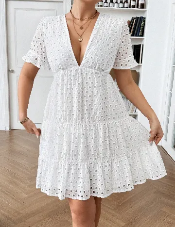 Rochie scurta SHEIN CURVE, alb Alb