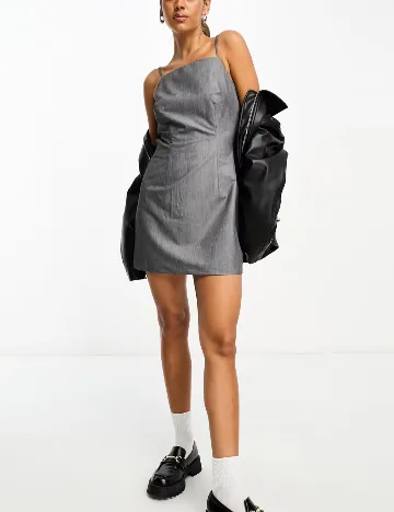 Rochie scurta Stradivarius, gri Gri