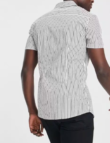 Camasa ASOS, alb/negru