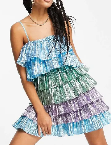 Rochie scurta Collective The Label, mix culori Mix culori