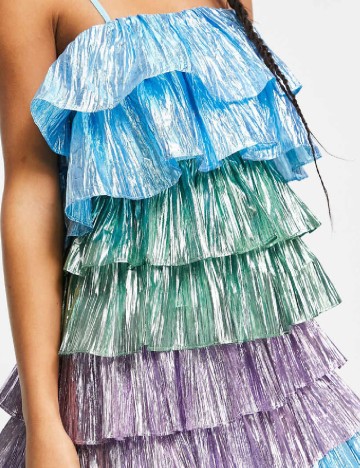 Rochie scurta Collective The Label, mix culori