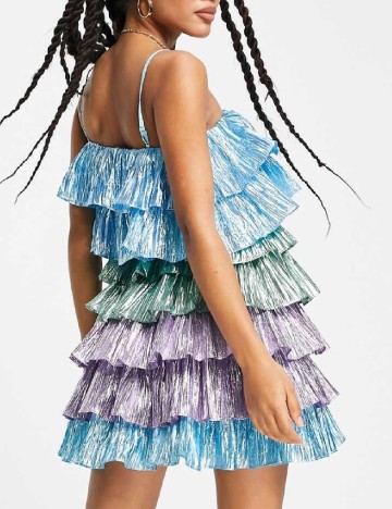 Rochie scurta Collective The Label, mix culori