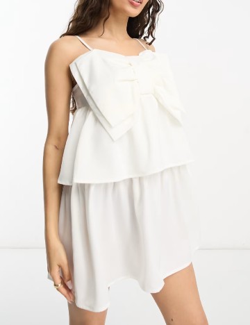 Rochie scurta Pieces, alb