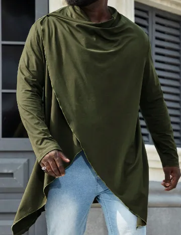 Bluza SHEIN Plus Size Men, verde Verde