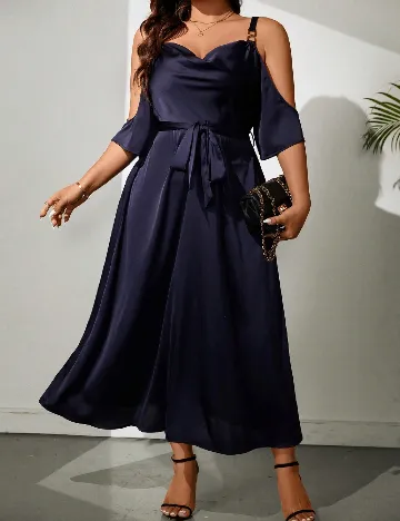 Rochie lunga SHEIN CURVE, bleumarin Albastru
