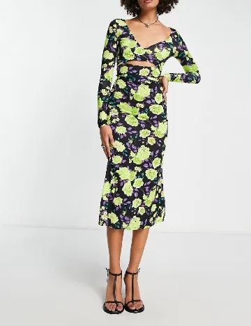 Rochie medie ASOS, floral print Floral print