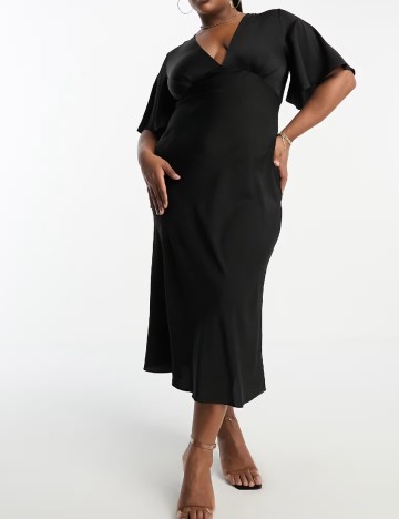 Rochie medie ASOS Curve, negru