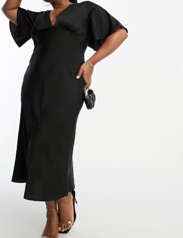 Rochie medie ASOS Curve, negru