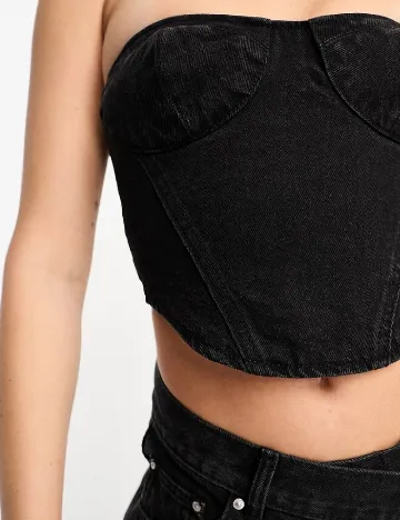 Top Pull&Bear, negru Negru