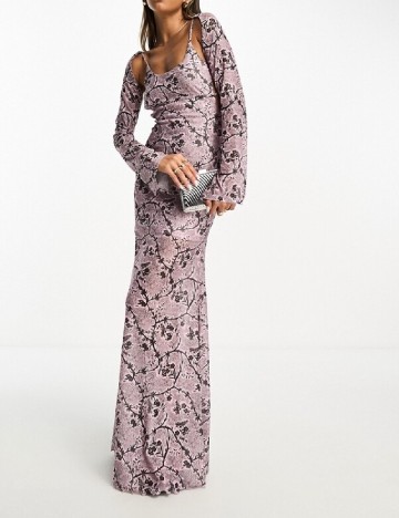 Rochie lunga Annorlunda, roz