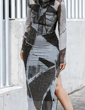 Rochie medie Bershka, gri Gri