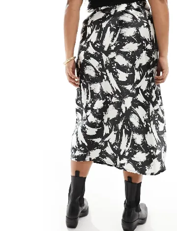 Fusta Yours, alb/negru Negru