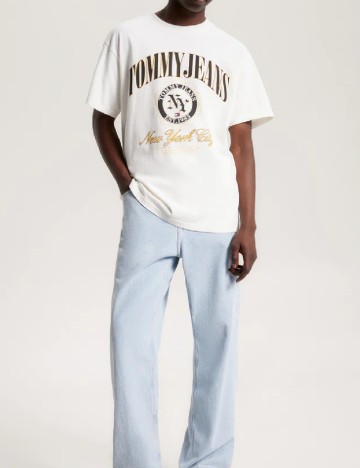 Tricou Tommy Jeans, ecru