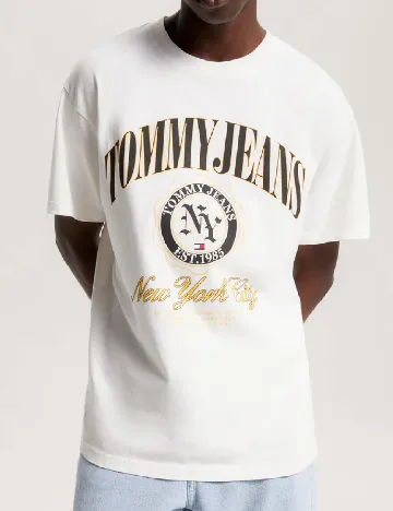 Tricou Tommy Jeans, ecru Alb