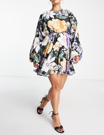 Rochie scurta ASOS Curve, floral print