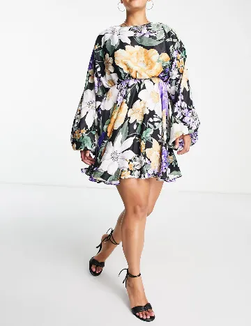 Rochie scurta ASOS Curve, floral print Floral print