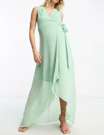 Rochie lunga TFNC London Maternity, verde Verde