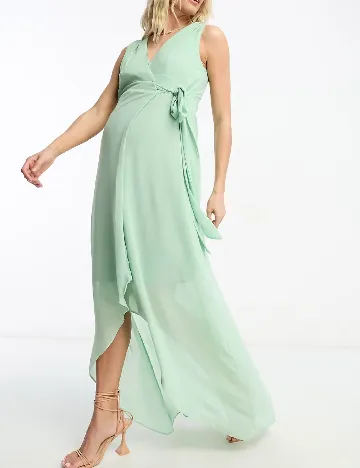 Rochie lunga TFNC London Maternity, verde Verde