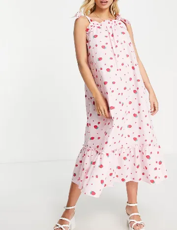 Rochie lunga Pieces, roz Roz