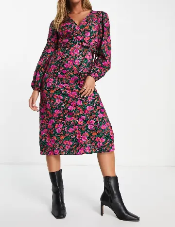 Rochie medie Vila, floral print Floral print