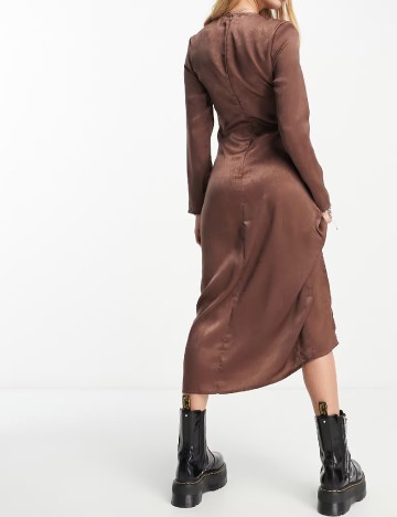 Rochie medie Violet Romance, maro