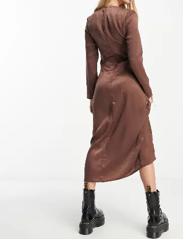 Rochie medie Violet Romance, maro Maro