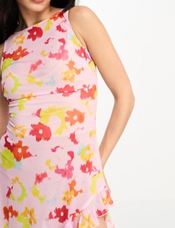 Rochie medie Annorlunda, roz