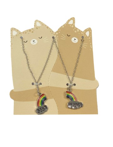 Set Coliere 2 bucati ACTION, argintiu