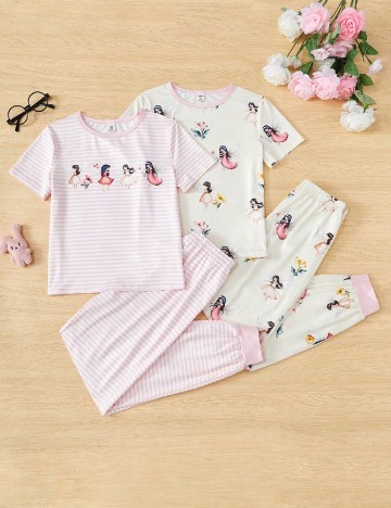 Set pijamale 2 perechi Shein Kids, mix culori