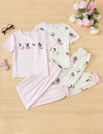 Set pijamale 2 perechi Shein Kids, mix culori Mix culori