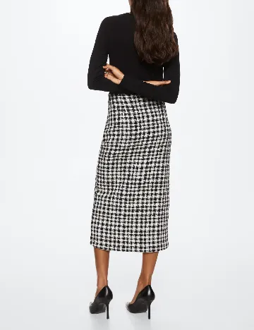 Fusta Mango, alb/negru Negru