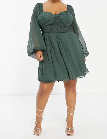 Rochie scurta ASOS Curve, verde Verde