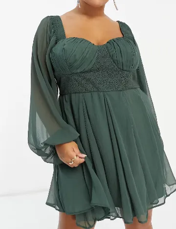Rochie scurta ASOS Curve, verde Verde