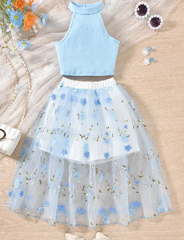 Compleu Shein Kids, albastru Albastru